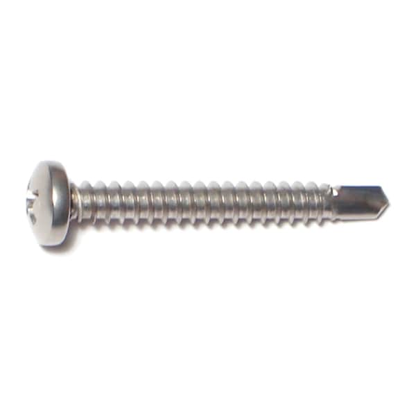 Midwest Fastener Self-Drilling Screw, #10 x 1-1/2 in, Plain Stainless Steel Pan Head Phillips Drive, 50 PK 53688 - main